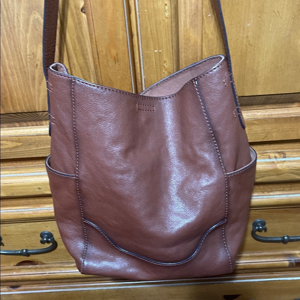 Frye Rich Brown Leather Shoulder Bag - Picture 2 of 8